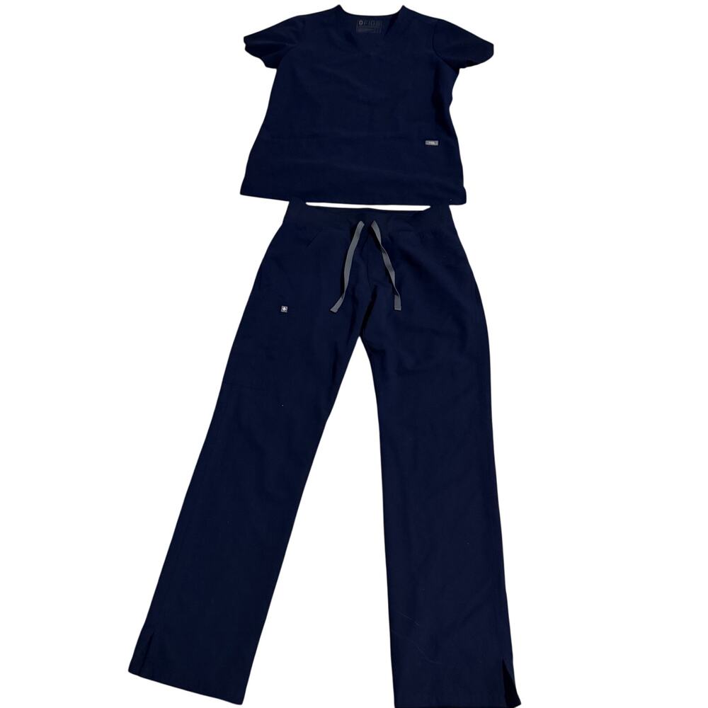 Figs navy scrub set sz S straight leg pants Catarina top nurse